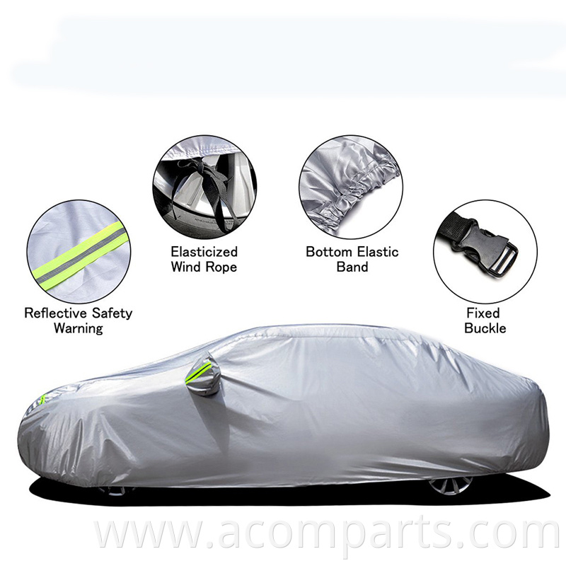 Perfect fit universal customized models dust proof anti rain tarpaulin car cover with zipper